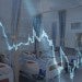 Photo of hospital room overlayed with graph