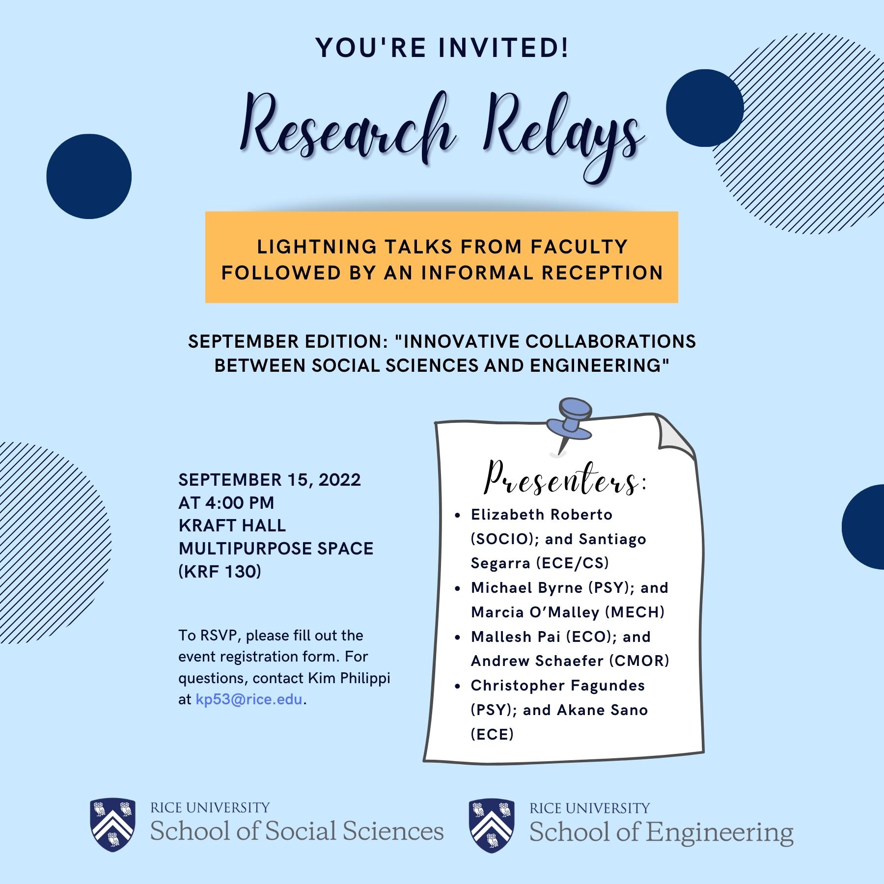 Research Relays Event Flyer