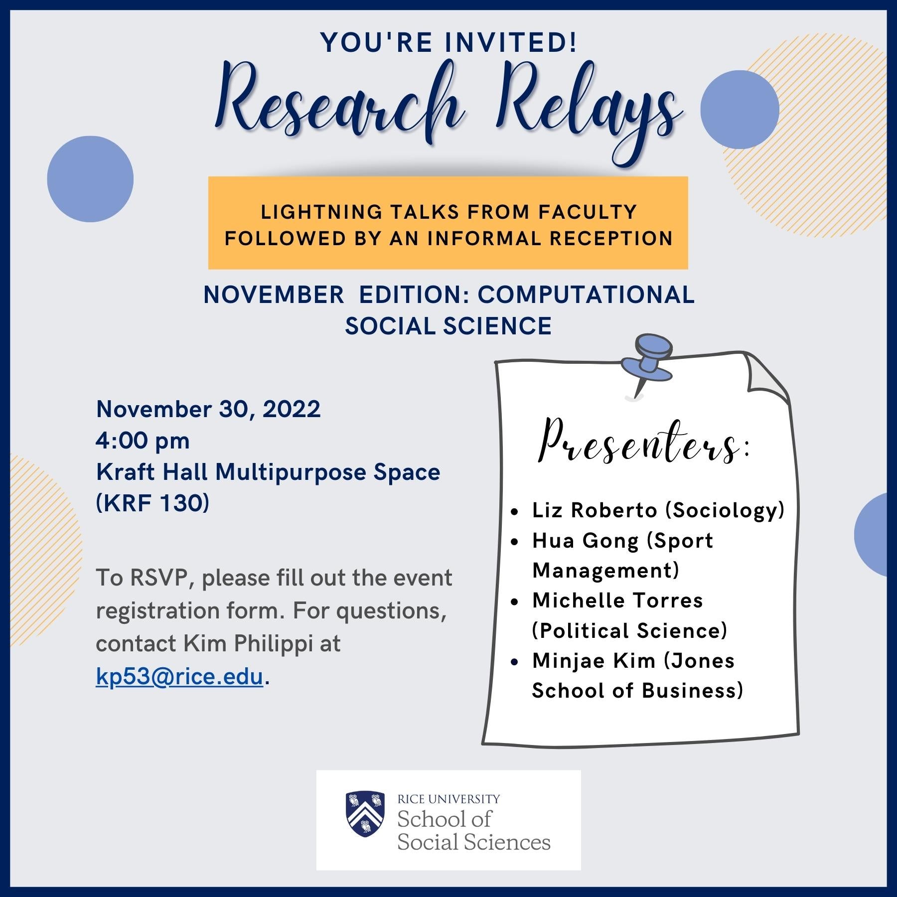 November 2022 Research Relays Event Flyer