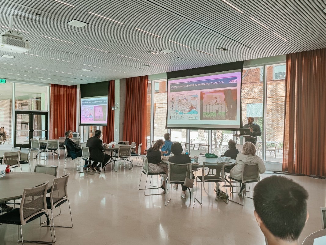 Dominic Boyer presenting at the April 2024 Research Relay