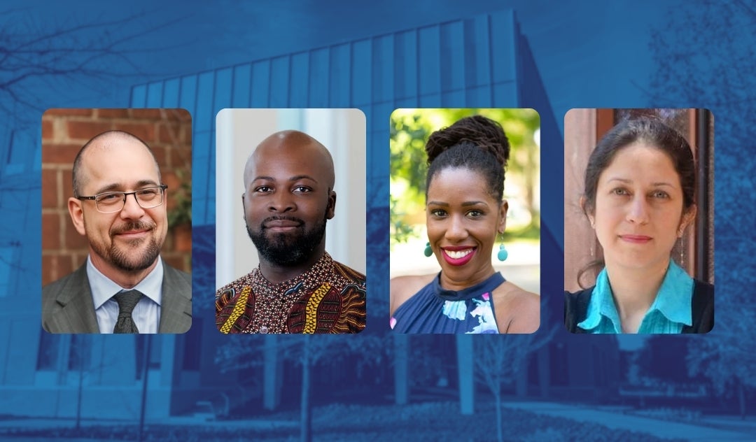 headshots of four Sociology faculty members from Rice University's School of Social Sciences