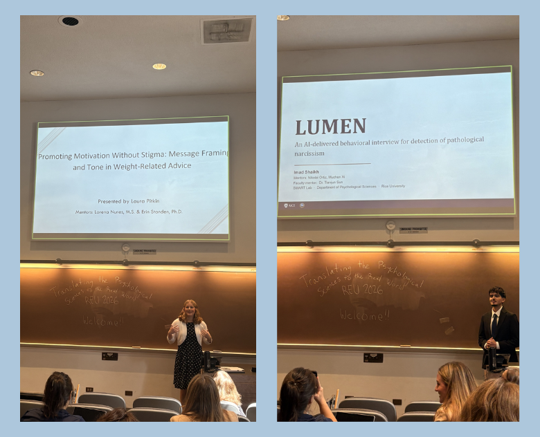 Rice University School of Social Sciences REU students presenting their research