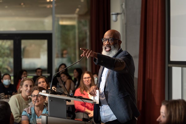 Tony Brown addresses students at the 2022 STaRT@Rice