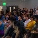 Crowd listening to presenters at 2023 Research Relay/STaRT@Rice Opening Reception